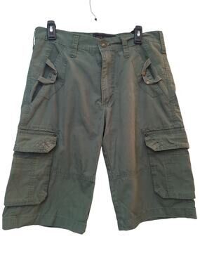 Men’s Royal Premium Cargo Shorts Size 30 Olive Green Utility Cotton Y2K Street